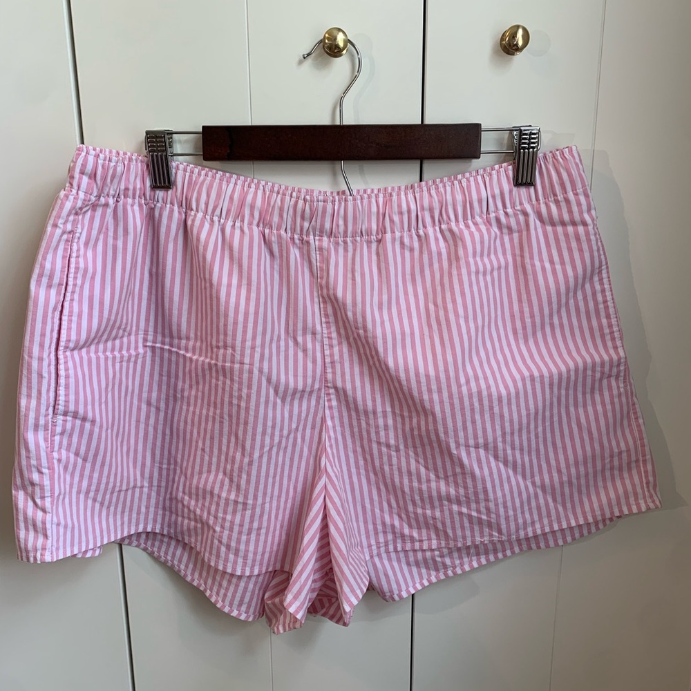 Hollister‎ Sleep Shorts Pink White Stripe Size XL